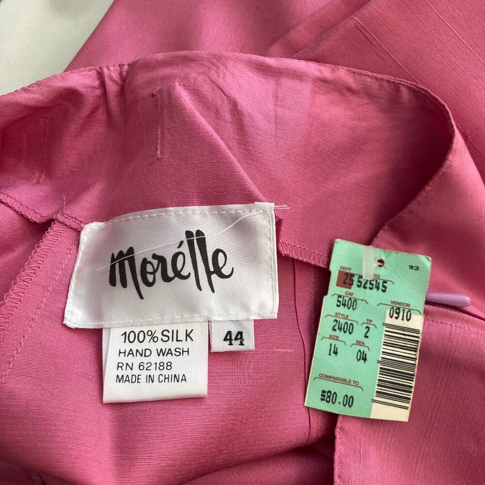 More’lle Lustrous Pink Silk Pant Suit Spring Easter Coords Pastel Contemporary - Picture 11 of 14